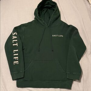 Salt Life Men's Forest Green Crewneck Hoodie with White Logo